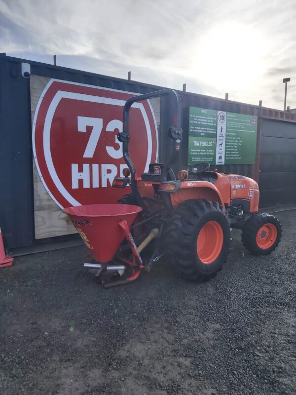 PTO Driven Fertiliser Spreader on a Tractor
