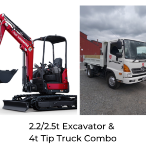 3 ton tip truck and 2.5 ton Excavator or 2.2 ton Excavator