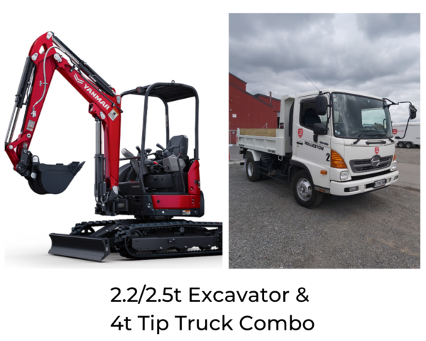 3 ton tip truck and 2.5 ton Excavator or 2.2 ton Excavator